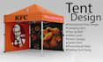 design tent, table cover, flag and canopy tent