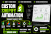 build shopify automation using make com and zapier