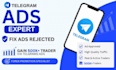 fix telegram ads rejection, destination errors and campaign approval