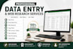 do professional data entry, copy paste, and web research