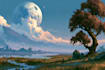 create stunning fantasy background and scenery illustration
