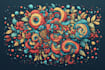draw doodle wall art, mural and decal illustration
