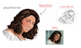 draw high quality vector portrait and vector tracing