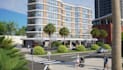 outstanding office building 3d exterior rendering, commercial complex, facade