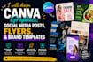 design canva graphics, posts, flyers and brand templates