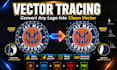 redraw your graphics into clean vector