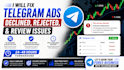 run telegram ads fix any telegram ad issue telegram ad for game, forex promotion