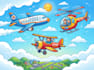 draw aircraft, airplane, helicopter into a vector cartoon art