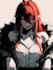 create stylish high contrast dark anime character art