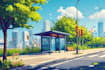 create a landscape and urban vector art illustration
