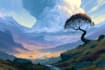 create stunning fantasy landscape illustration