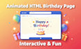 create birthday surprise webpage animated HTML