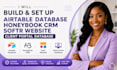 build airtable database, honeybook crm, softr website, client portal database