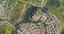 render 3d aerial master plan layout, urban development, landscape visualization