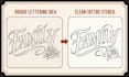 clean up your tattoo idea and create a tattoo ready stencil