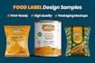 redesign, redraw, or recreate food label packaging for printing