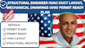 structural engineer hvac duct layout, mechanical drawings ohio permit ready plan