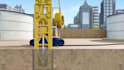 create 3d construction site animation, heavy machinery civil engineering process