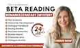 beta read litrpg, progression fantasy, sci fi, romance, beta read horror novel