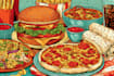 make a food pop art illustration