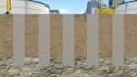 create 3d construction animation pilling deep foundation and eotechical process