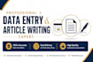 do data entry and article writing