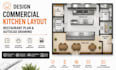 design commercial kitchen layout, restaurant plan autocad drawings