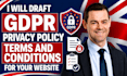 draft gdpr privacy policy terms and conditions for your website