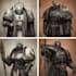 create grimdark sci fi character art inspired by warhammer 40k