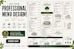 design a modern and professional restaurant food menu