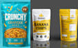 design food pouch, snack bag, mylar packaging, and product label