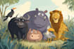 draw animals in a cute cartoon style