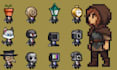 design pixel art characters vfx sprite retro rpg game sprite sheet