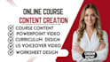 create online course content ppt voiceover script  video curriculum design