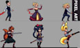 create pixel art animation, sprite sheet, game background and twitch overlay