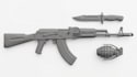 create 3d gun model, game assets, fps weapon, ak 47 3d model, hard surface gun