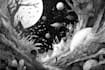 draw simple black and white illustration