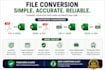 convert PDF to excel, excel to PDF, CSV and spreadsheet files