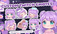 draw cute chibi twitch emotes, sub badges and discord emojis