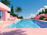 do render swimming pool, backyard, villa landscape