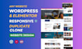 clone, copy, duplicate or recreate any website in wordpress elementor