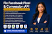 fix or setup facebook meta pixel, tiktok shopify pixel conversation API with GTM