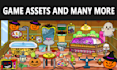 create 2d game art, cartoon characters, icons and game assets