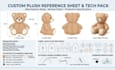 create custom plush plushie reference sheet ych concep stuffed animal tech pack