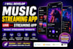 develop music streaming app music streaming website live streaming app music app