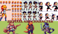 create retro 8 bit style sprite sheet character 16bit 32 bit animation for game