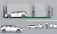 design a modern ev charging station with 3d rendering and site layout