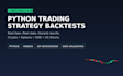 build and backtest your trading strategy in python