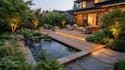 create a harmonious landscape backyard design as a landscape architect
