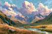 paint landscape in oil painting
